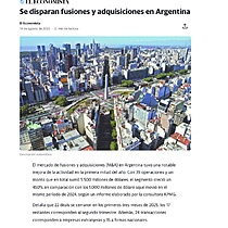 Se disparan fusiones y adquisiciones en Argentina